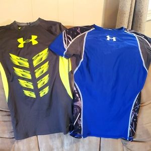 2 Under Armour fitted heat gear tops